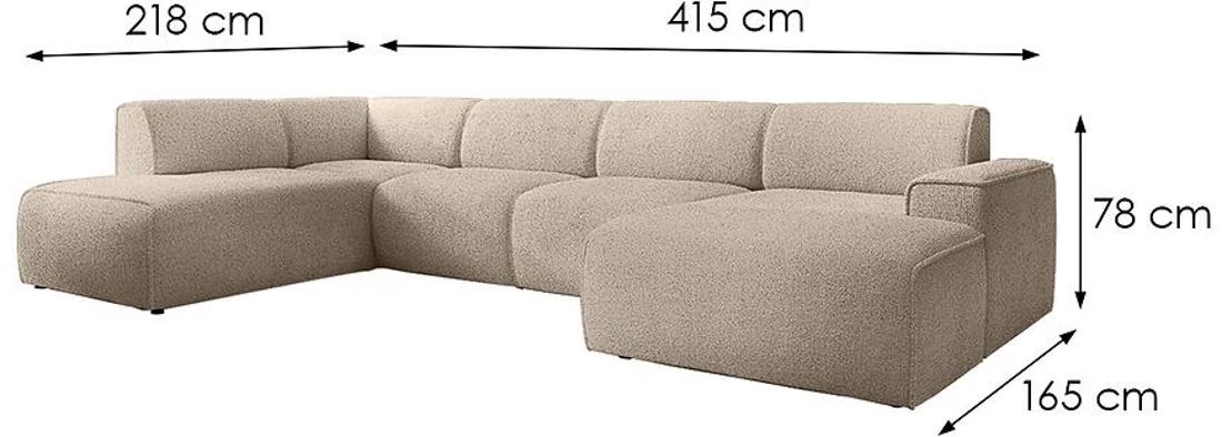 Pado U Now or Never 05 ugaona garnitura 415x218x78 cm cappuccino lijeva