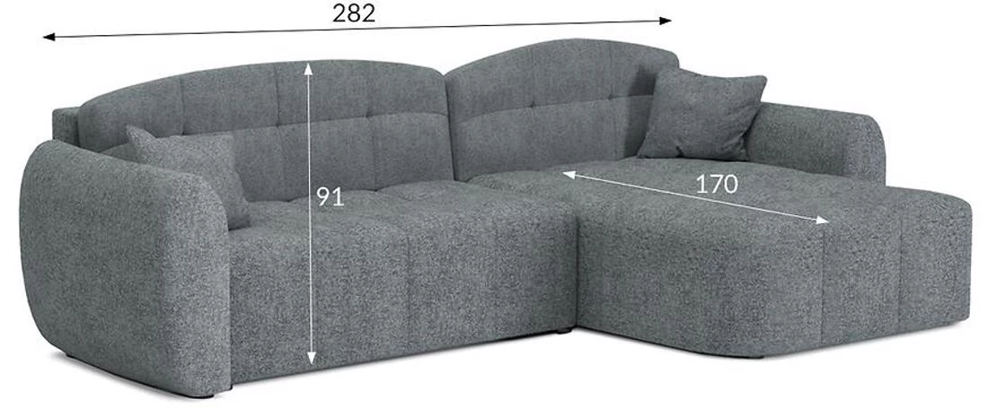 Divo Raven 10 ugaona garnitura sa ležajem i prostorom za odlaganje 282x170x91 cm plava univerzalna