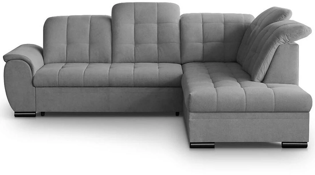 Bali Vardo 11 ugaona garnitura sa ležajem i prostorom za odlaganje 263x215x107 cm siva desna