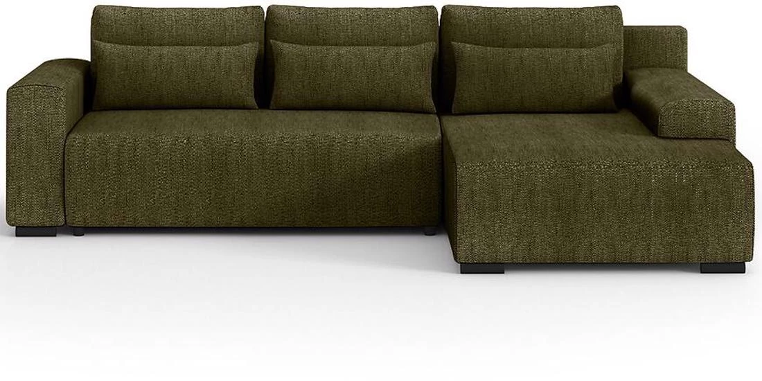 Benny L Modesto 484 ugaona garnitura sa ležajem i prostorom za odlaganje 270x186x81 cm zelena desna