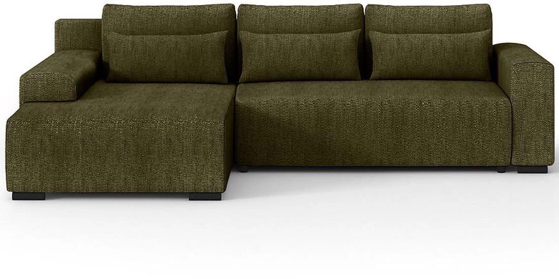 Benny L Modesto 484 ugaona garnitura sa ležajem i prostorom za odlaganje 270x186x81 cm zelena leva