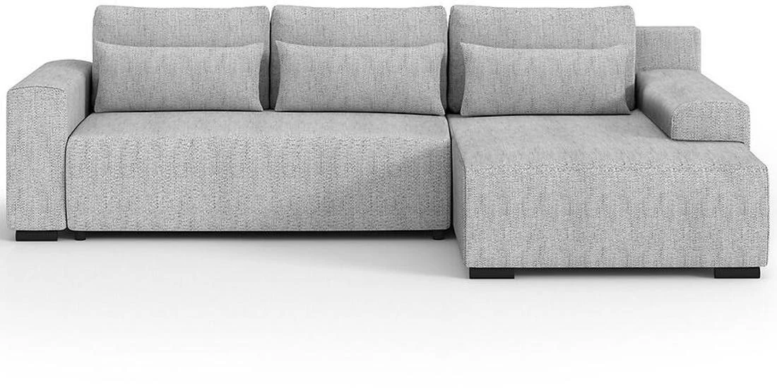 Benny L Modesto 481 ugaona garnitura sa ležajem i prostorom za odlaganje 270x186x81 cm siva desna