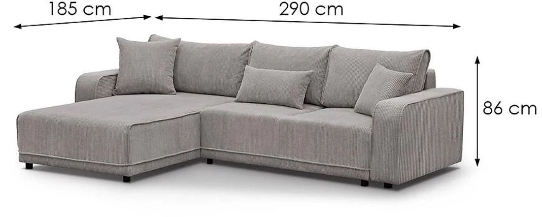 Primo L Poso 02 ugaona garnitura sa ležajem 290x185x86 cm bež leva