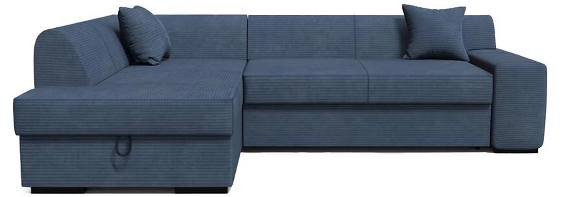 Minos L Poso 5 ugaona garnitura sa ležajem i prostorom za odlaganje 260x175x71 cm plava lijeva