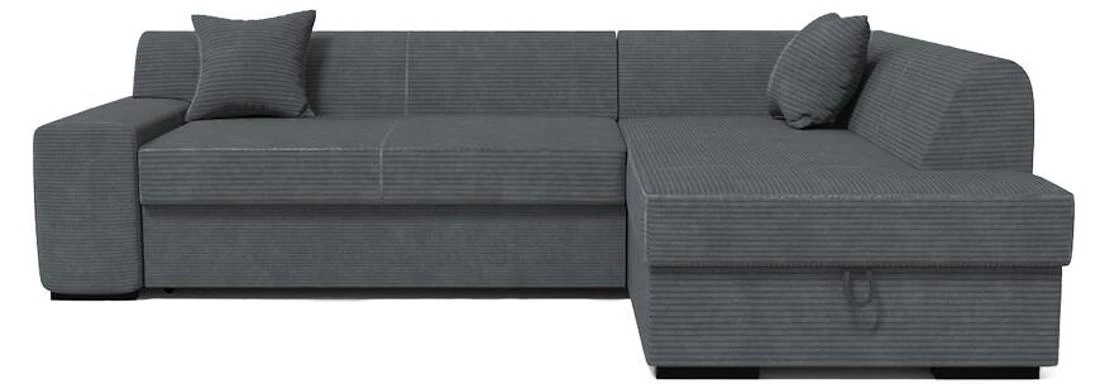 Minos P Poso 60 ugaona garnitura sa ležajem i prostorom za odlaganje 260x175x71 cm siva desna