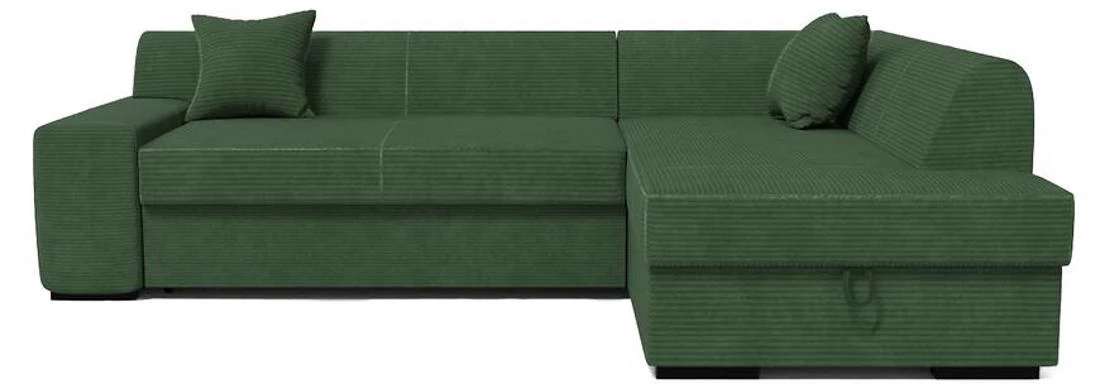 Minos P Poso 14 ugaona garnitura sa ležajem i prostorom za odlaganje 260x175x71 cm zelena desna