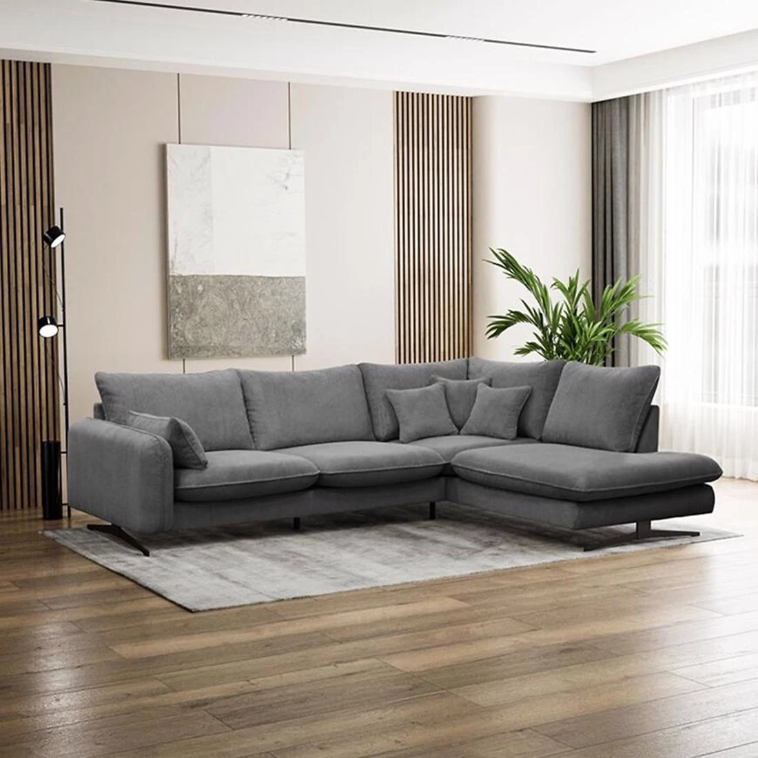 Prince L Poso 60 kutna garnitura 315x225x90 cm siva desna