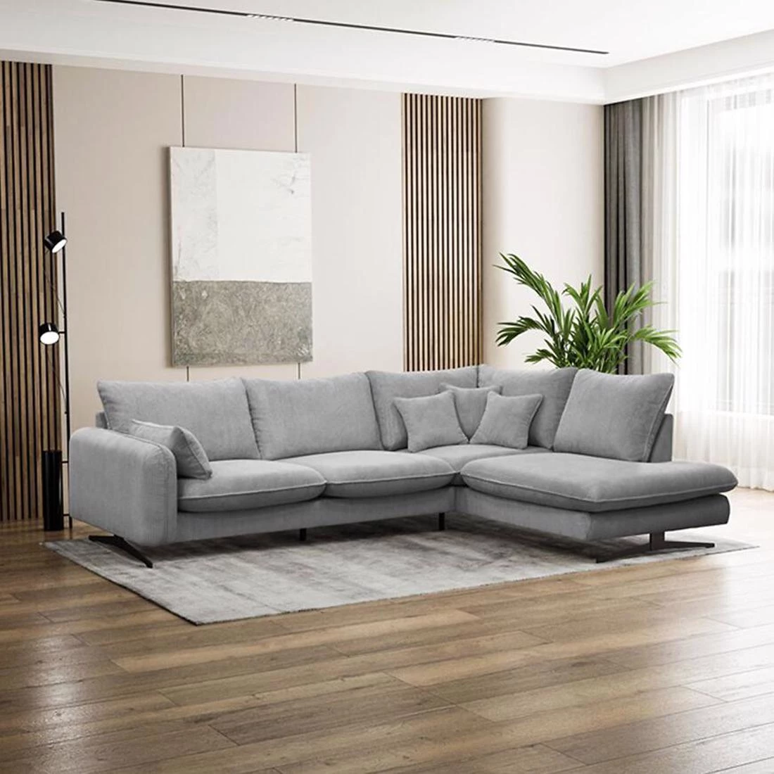 Prince L Poso 55 kutna garnitura 315x225x90 cm siva desna