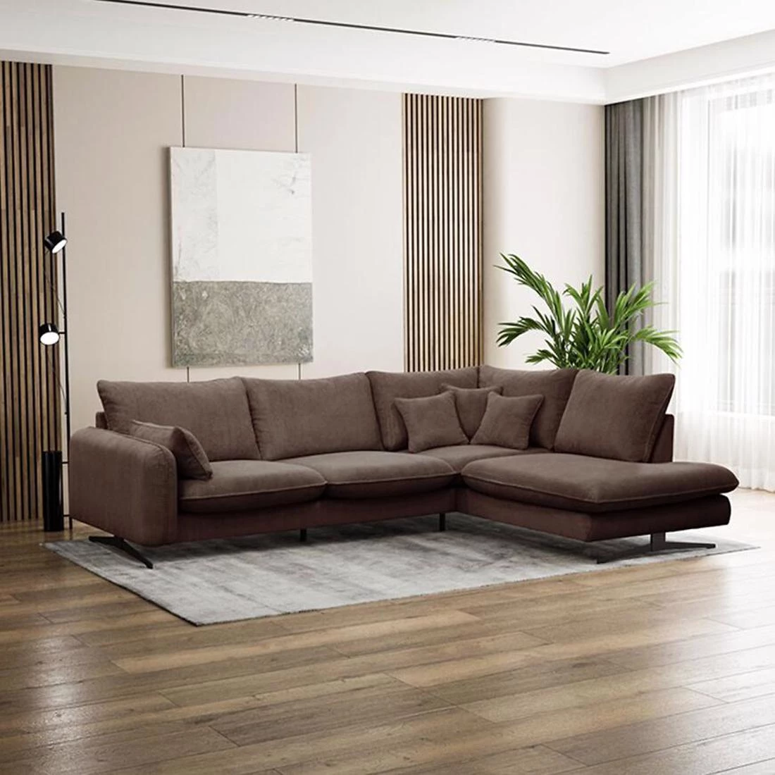 Prince L Poso 06 kutna garnitura 315x225x90 cm bež desna