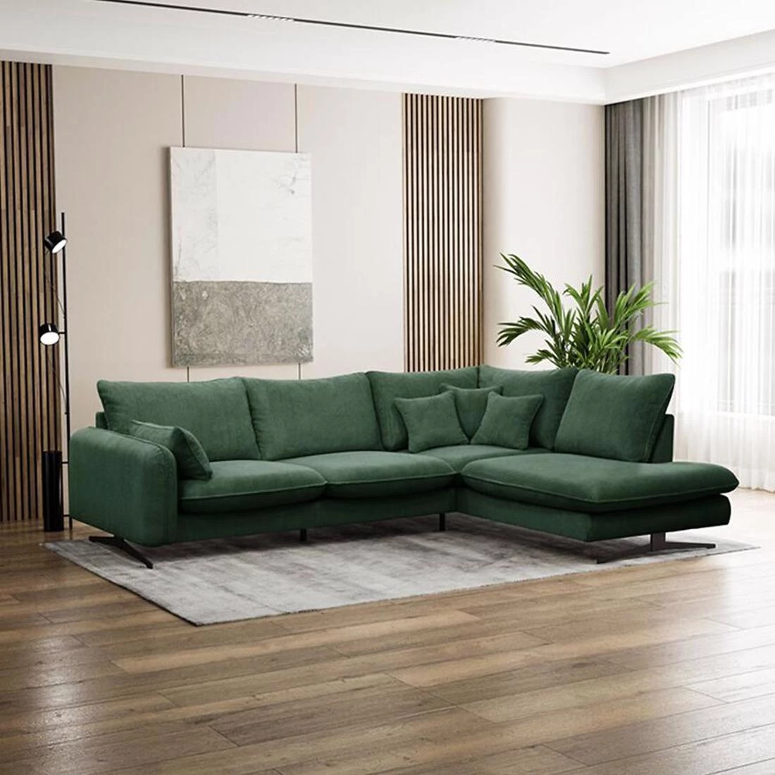 Prince L Poso 14 kutna garnitura 315x225x90 cm zelena desna