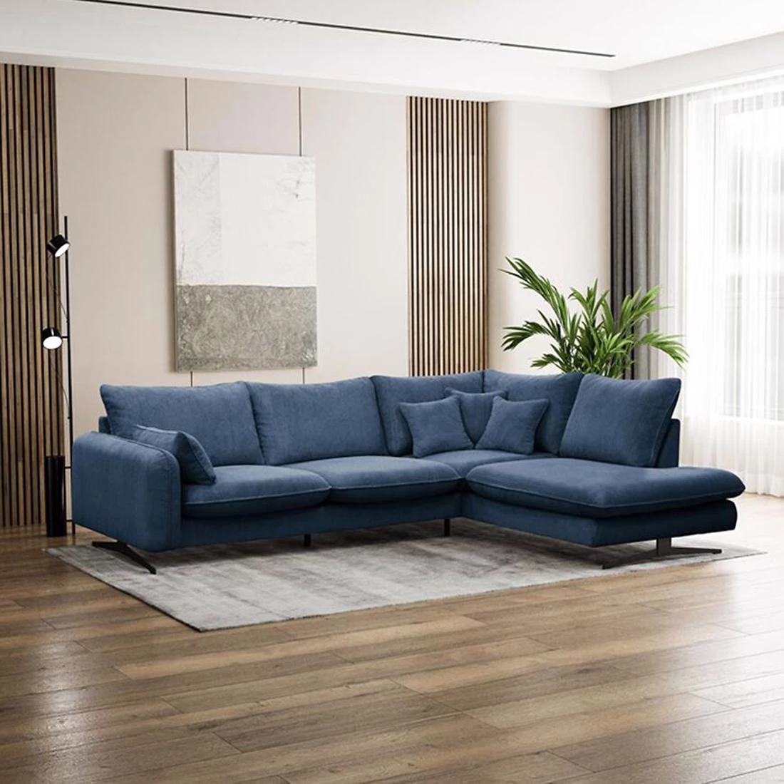 Prince L Poso 05 kutna garnitura 315x225x90 cm plava desna