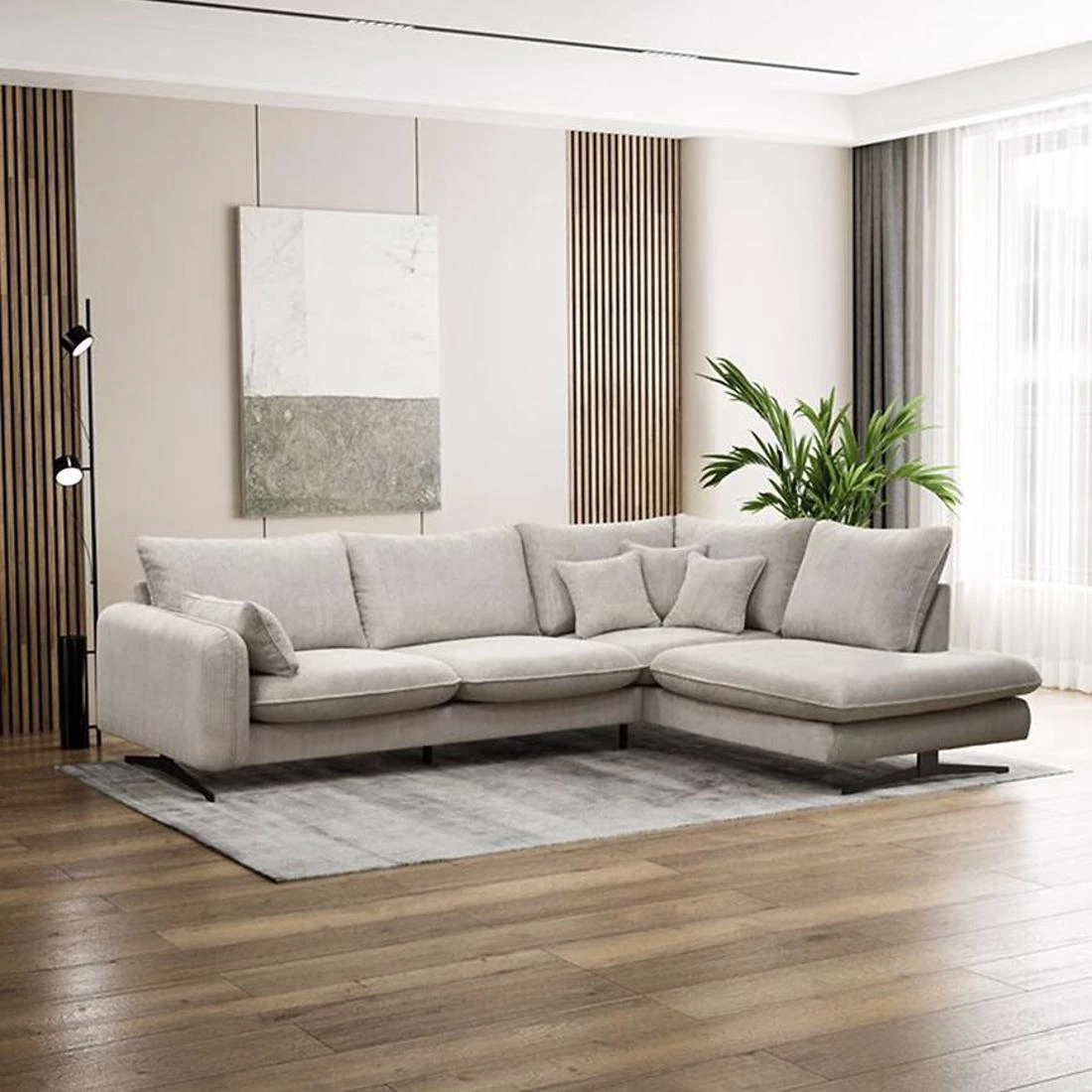 Prince L Poso 100 kutna garnitura 315x225x90 cm bež desna