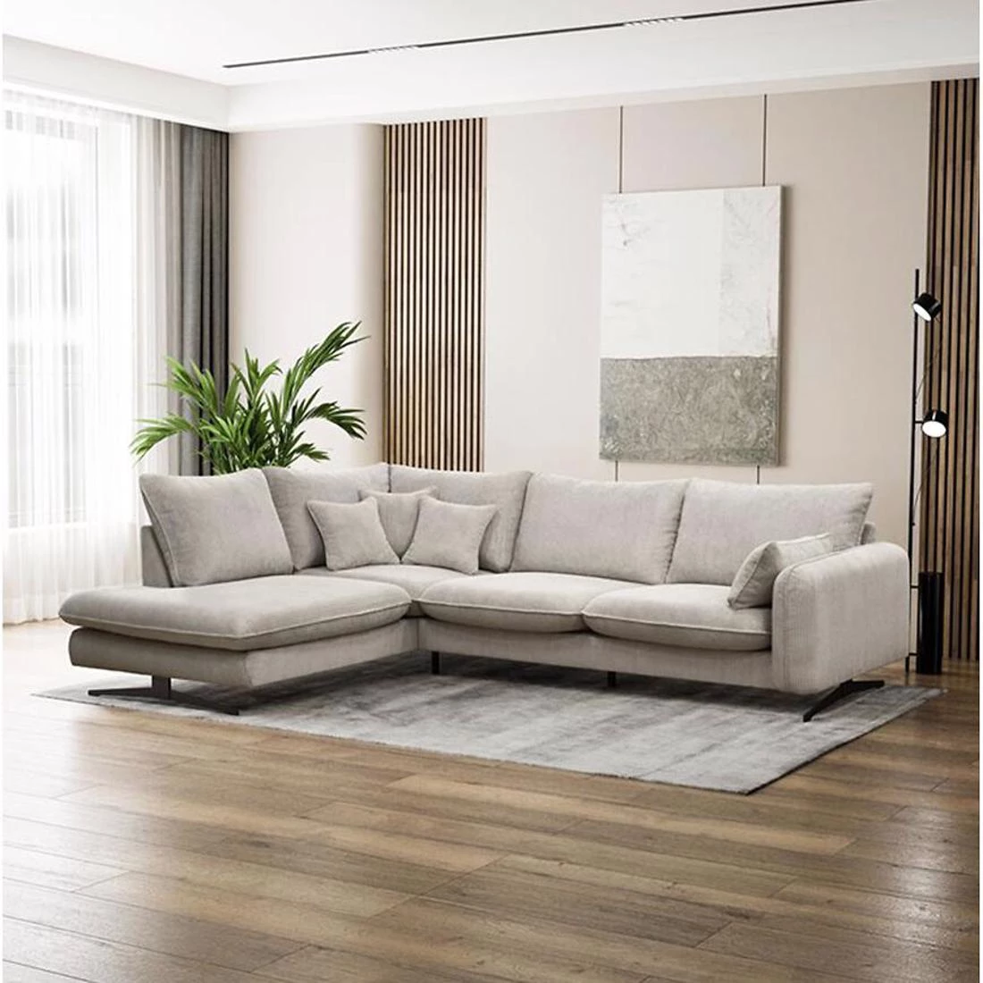 Prince L Poso 100 kutna garnitura 315x225x90 cm bež leva