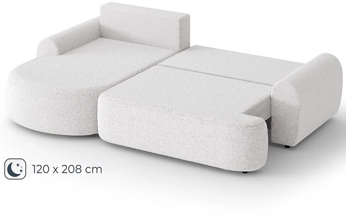 Olivio Premium L Catch Me 01 ugaona garnitura sa ležajem i prostorom za odlaganje 266x170x87 cm kre