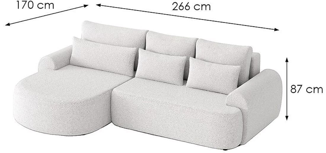 Olivio Premium L Catch Me 01 ugaona garnitura sa ležajem i prostorom za odlaganje 266x170x87 cm kre