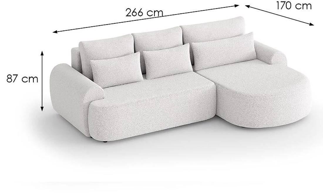 Olivio Premium L Catch Me 01  ugaona garnitura sa ležajem i prostorom za odlaganje 266x170x87 cm kre