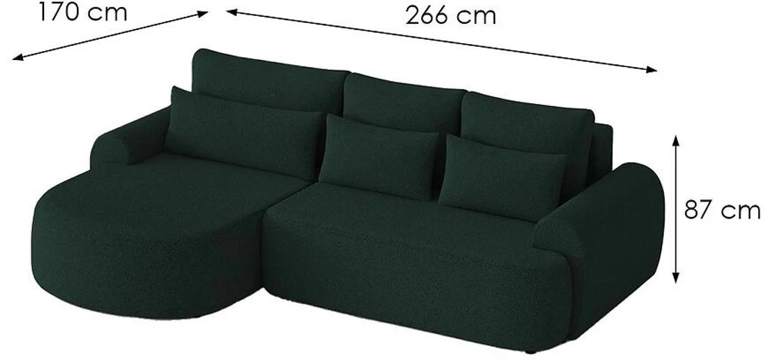 Olivio Premium L Catch Me 12 ugaona garnitura sa ležajem i prostorom za odlaganje 266x170x87 cm zel