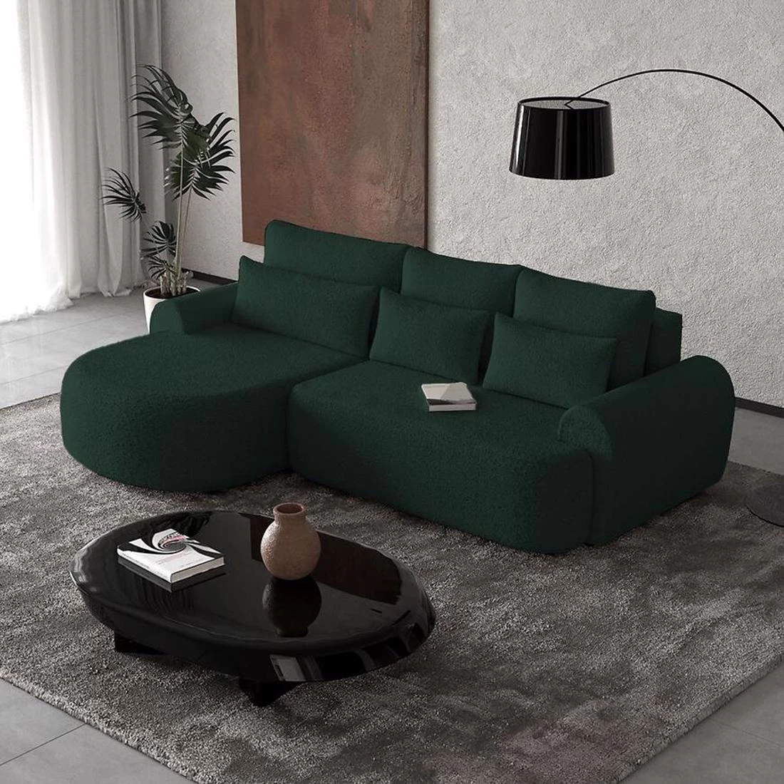Olivio Premium L Catch Me 12 ugaona garnitura sa ležajem i prostorom za odlaganje 266x170x87 cm zel