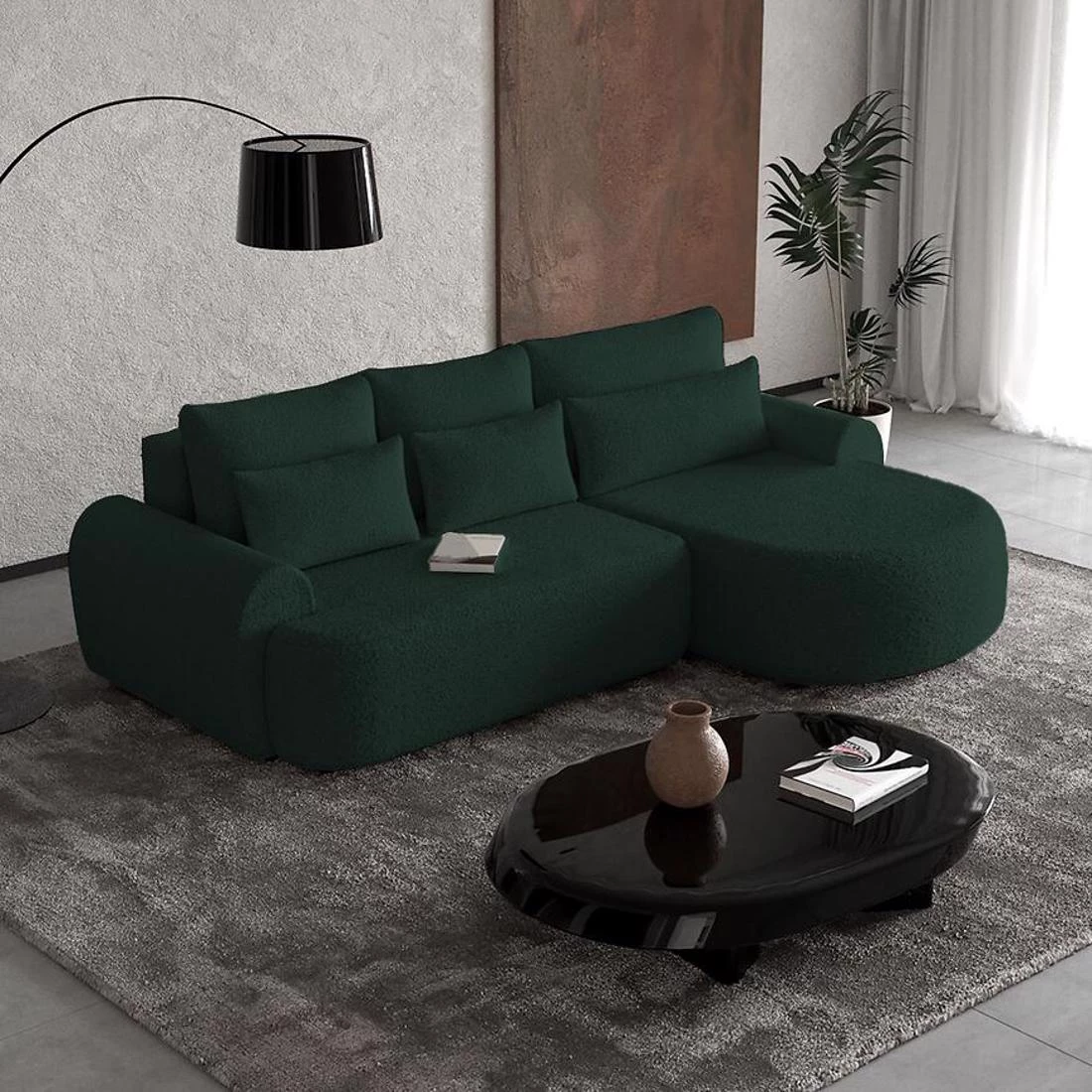 Olivio Premium L Catch Me 12  ugaona garnitura sa ležajem i prostorom za odlaganje 266x170x87 cm zel