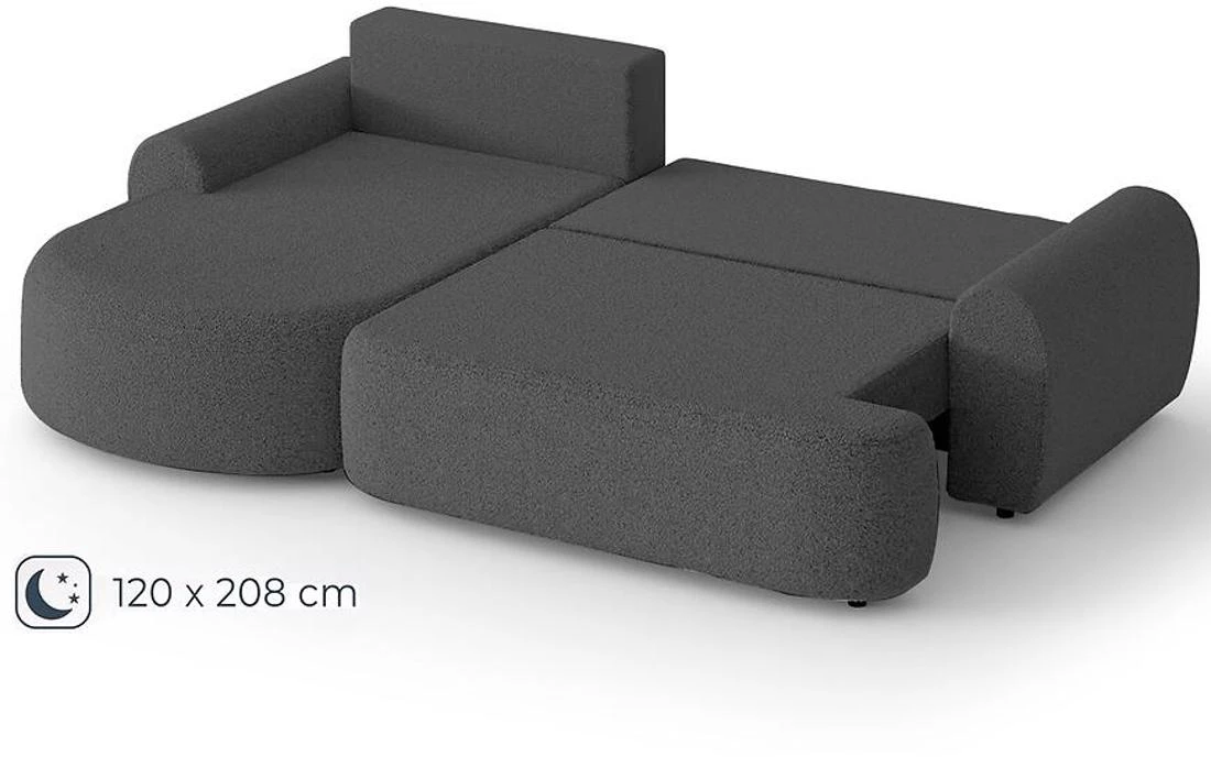 Olivio Premium L Catch Me 26  ugaona garnitura sa ležajem i prostorom za odlaganje 266x170x87 cm siv