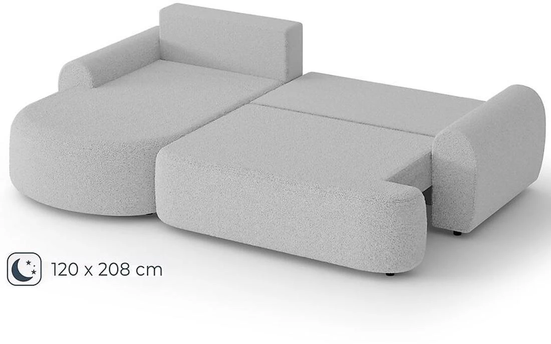 Olivio Premium L Catch Me 22  ugaona garnitura sa ležajem i prostorom za odlaganje 266x170x87 cm siv