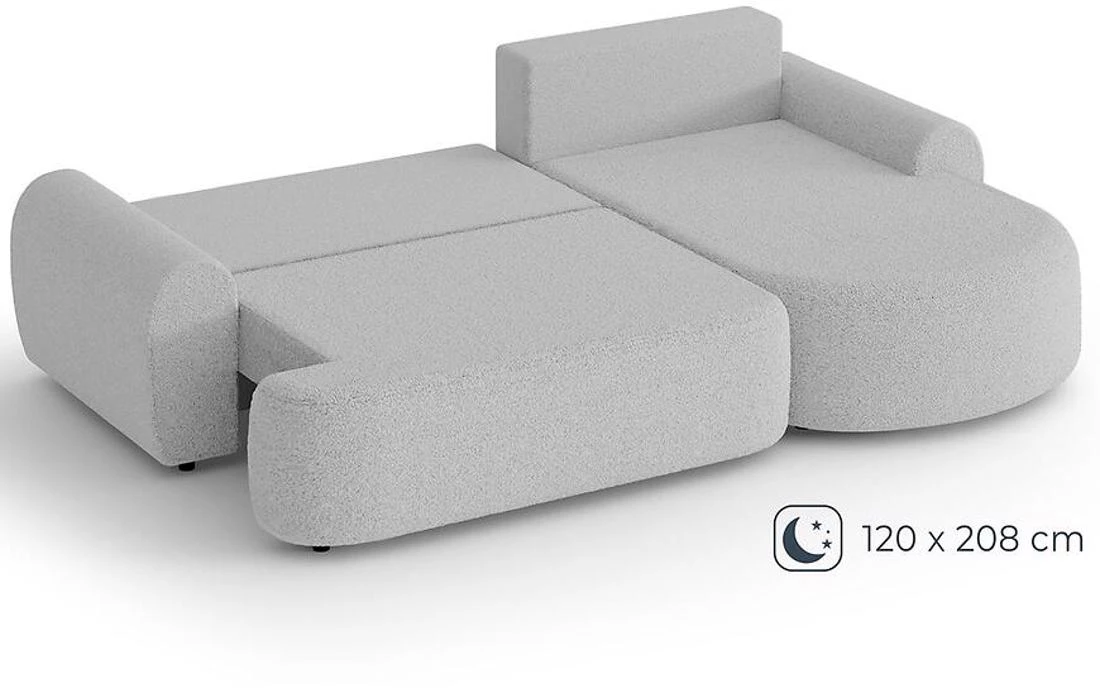 Olivio Premium L Catch Me 22 ugaona garnitura sa ležajem i prostorom za odlaganje 266x170x87 cm siv