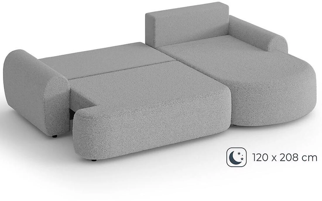 Olivio Premium L Catch Me 24 ugaona garnitura sa ležajem i prostorom za odlaganje 266x170x87 cm siv