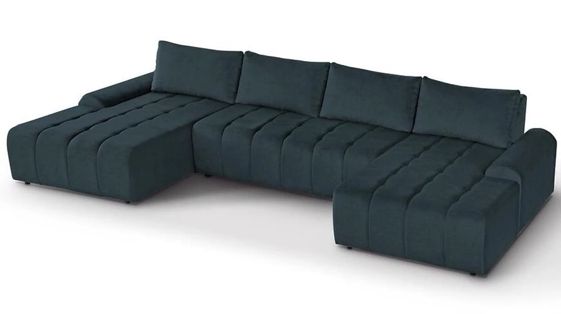 Costa U Vogue 13 ugaona garnitura sa ležajem 367x169x80 cm plava univerzalna