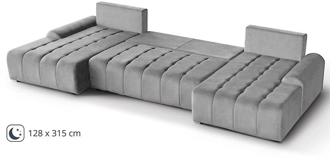 Costa U Vogue 14 ugaona garnitura sa ležajem 367x169x80 cm siva univerzalna