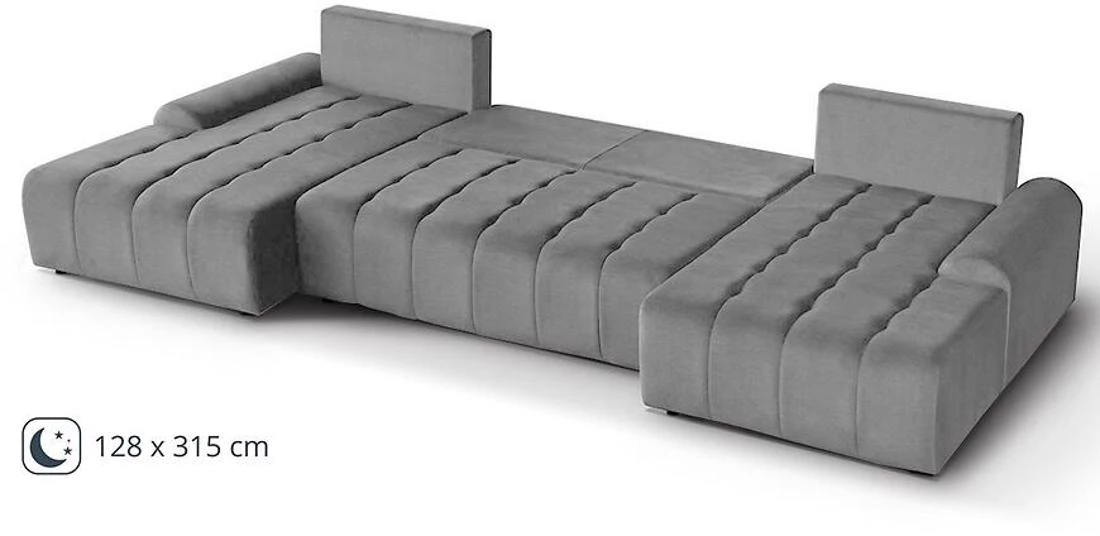 Costa U Vogue 15 ugaona garnitura sa ležajem 367x169x80 cm siva univerzalna