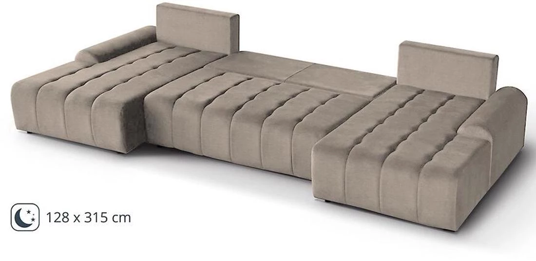Costa U Vogue 04 ugaona garnitura sa ležajem 367x169x80 cm bež univerzalna