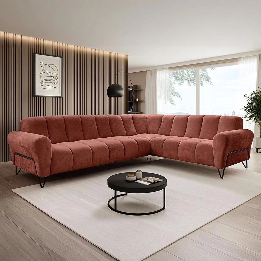 Volare L Vega 08 ugaona garnitura 295x235x190 cm terakota leva