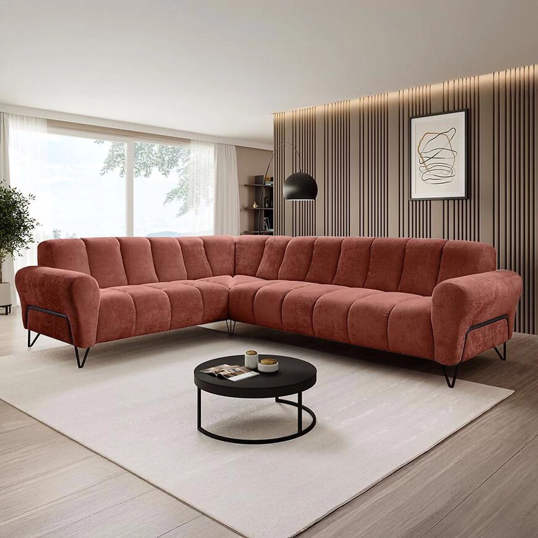 Volare L Vega 08 ugaona garnitura 295x235x190 cm terakota desna