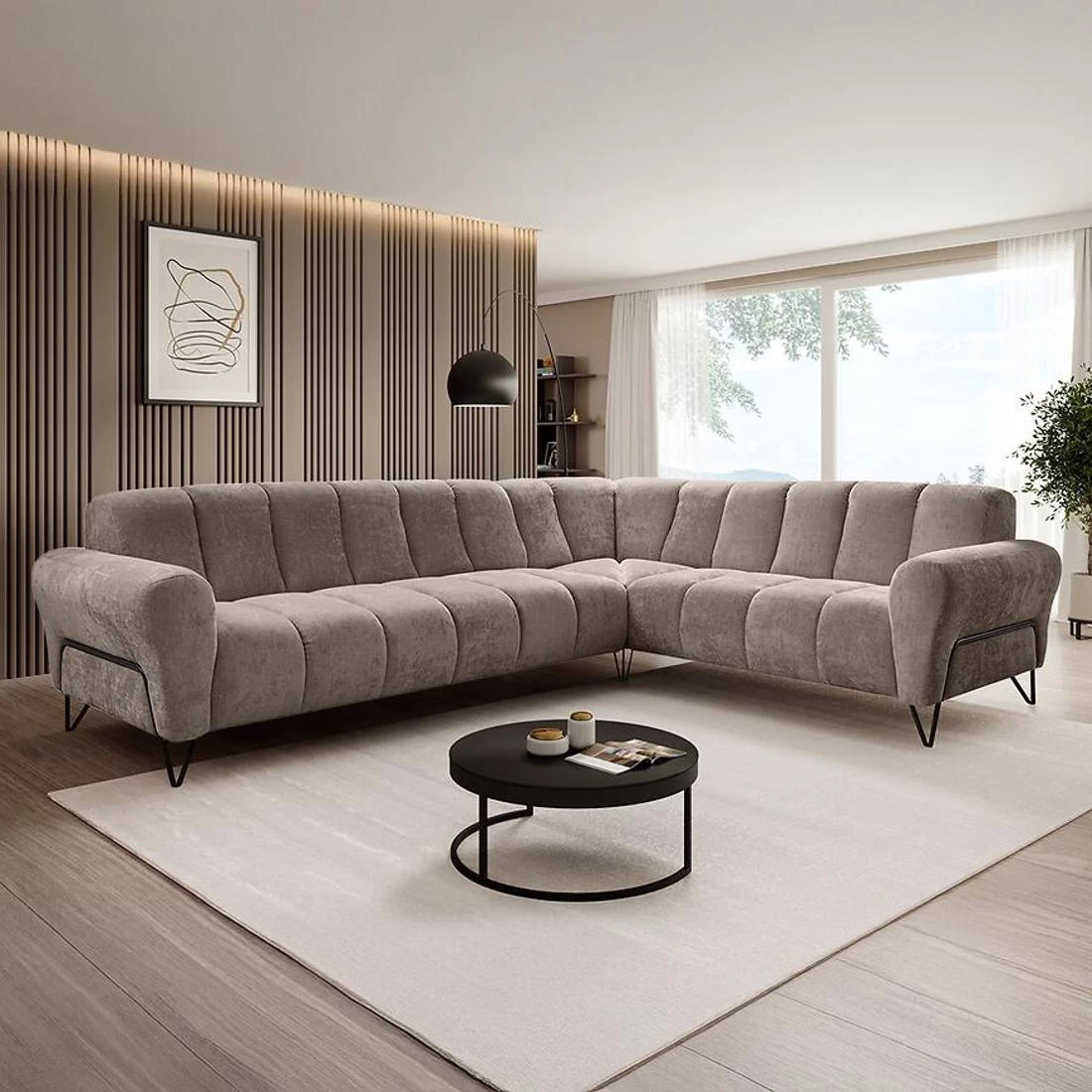 Volare L Vega 05 ugaona garnitura 295x235x190 cm bež leva