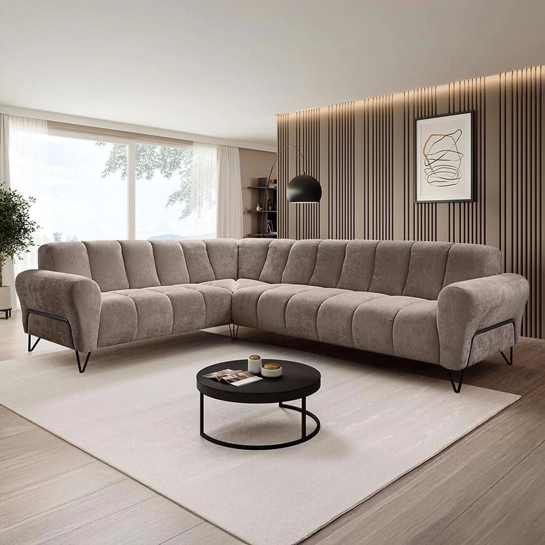 Volare L Vega 05 ugaona garnitura 295x235x190 cm bež desna
