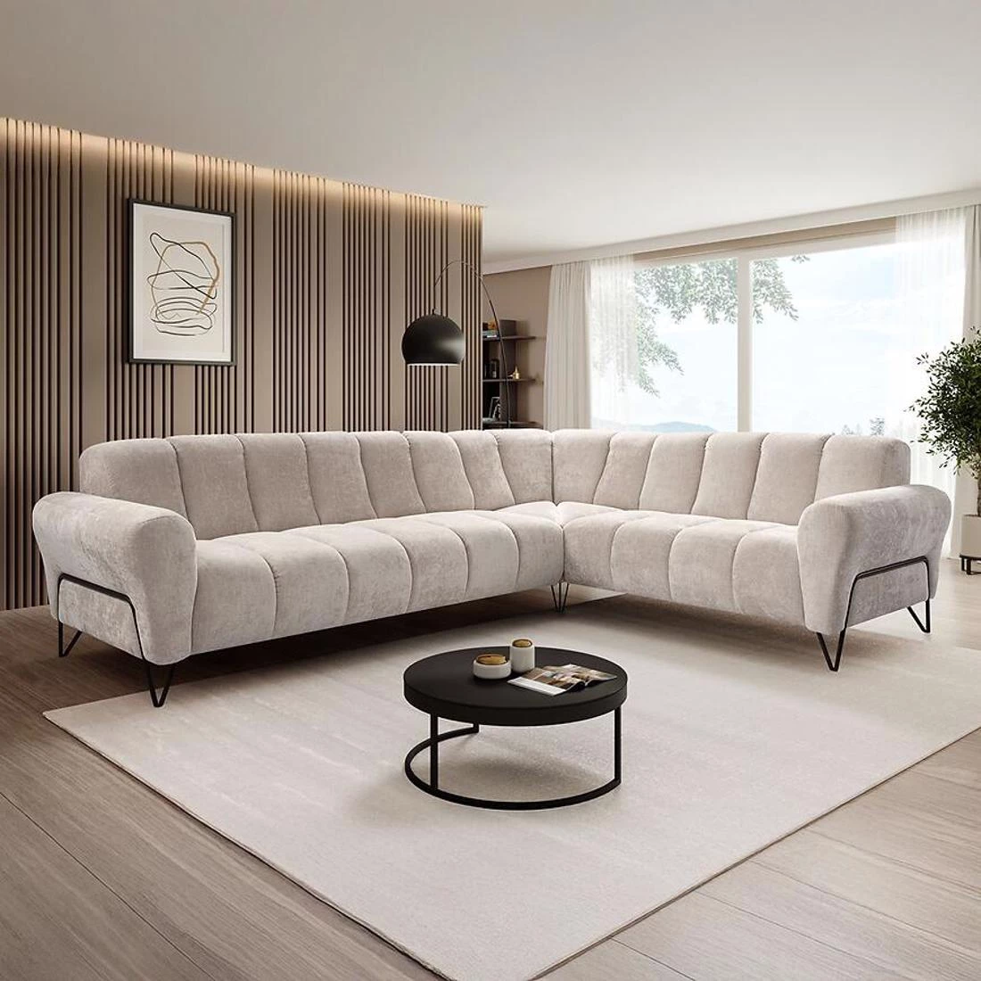 Volare L Vega 02 ugaona garnitura 295x235x190 cm bež leva