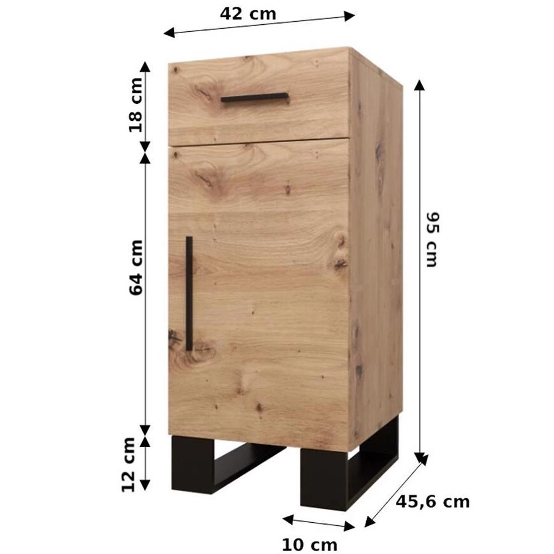 Artin komoda 42x45,6x95 hrast