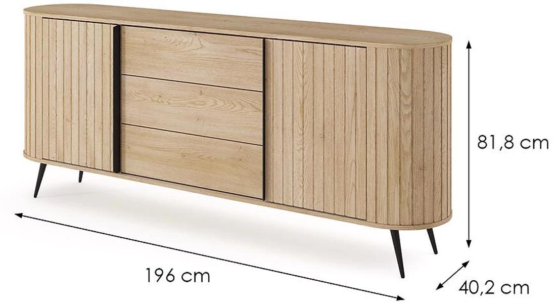 Lovi 196 komoda 196x40,2x81,8 hrast