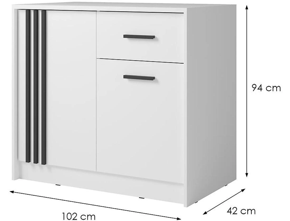 Kanada Cy-24 komoda 102x42x94 bela/crna