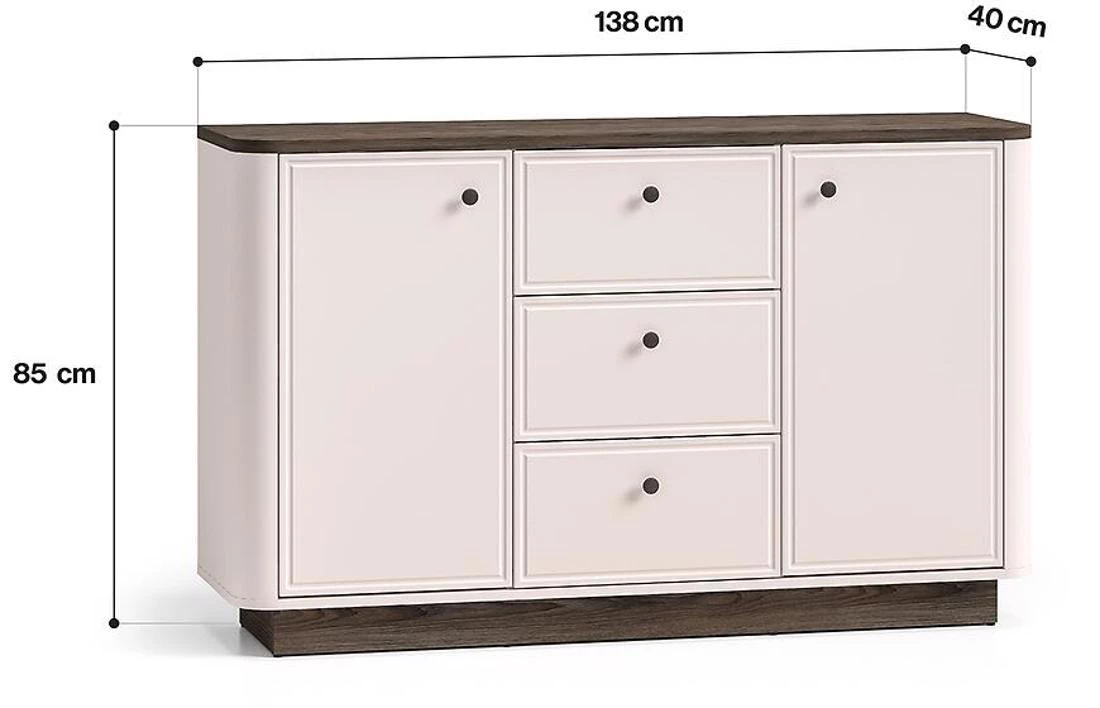 Vilavio 04 komoda 138x40x85 hrast/kašmir