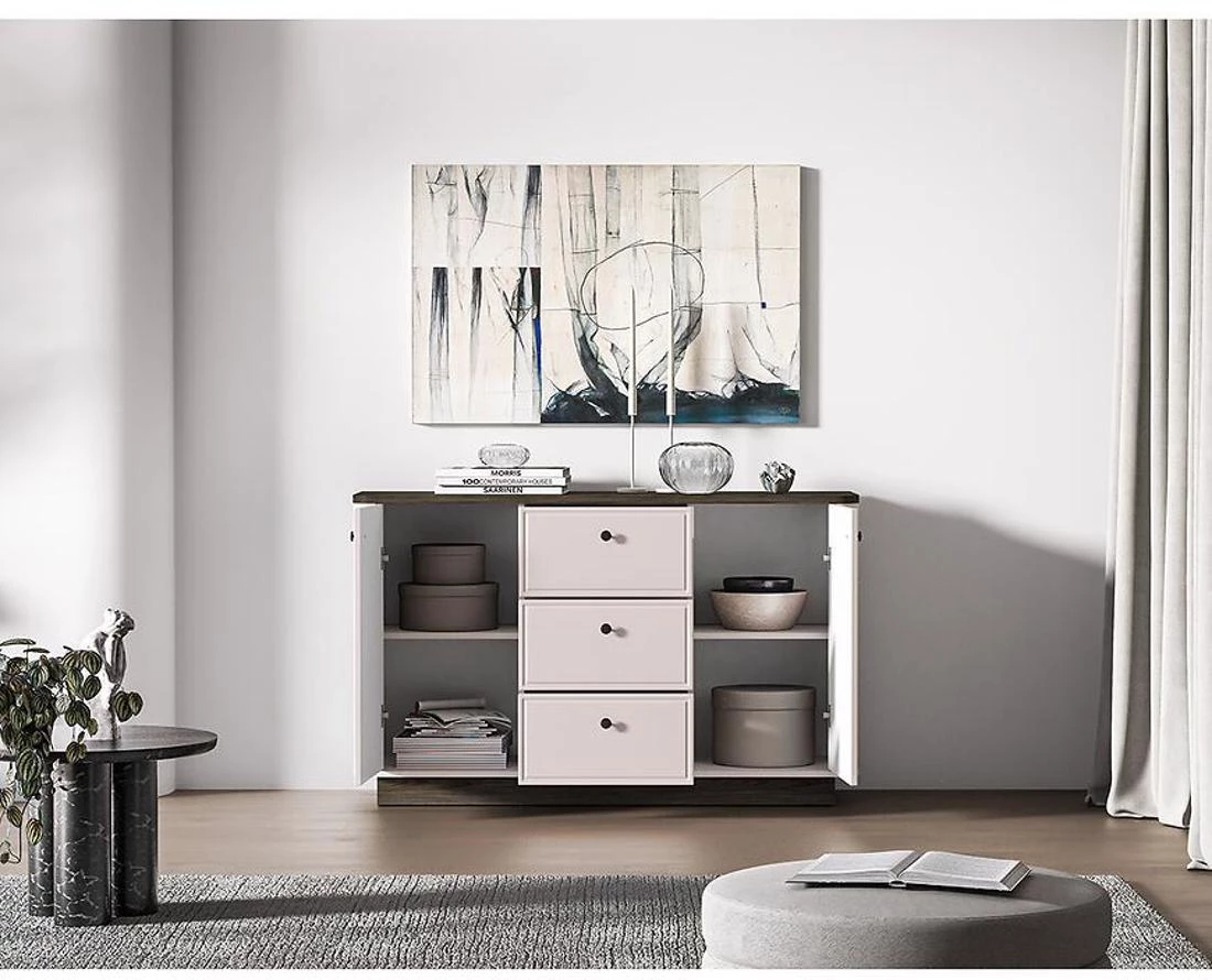 Vilavio 04 komoda 138x40x85 hrast/kašmir