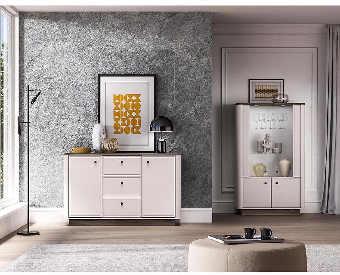 Vilavio 04 komoda 138x40x85 hrast/kašmir