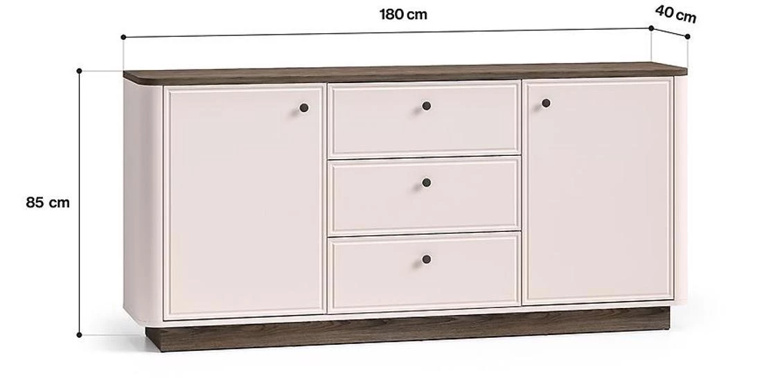 Vilavio 03 komoda 180x40x85 hrast/kašmir