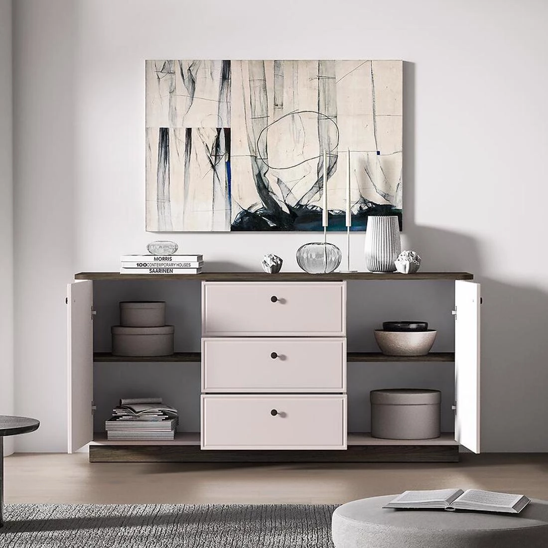 Vilavio 03 komoda 180x40x85 hrast/kašmir