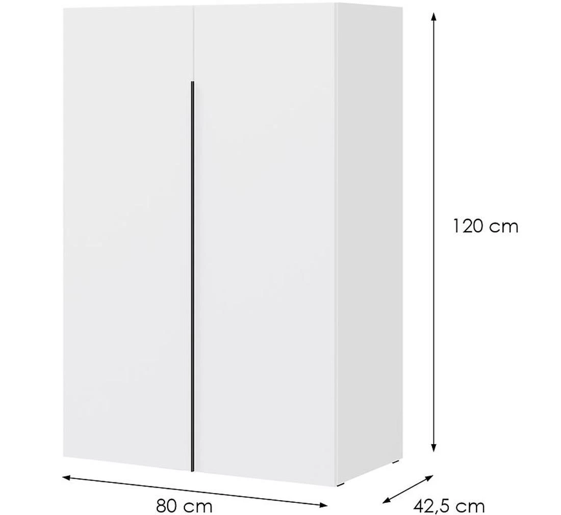 Slim 2D komoda 80x42,5x120 bela