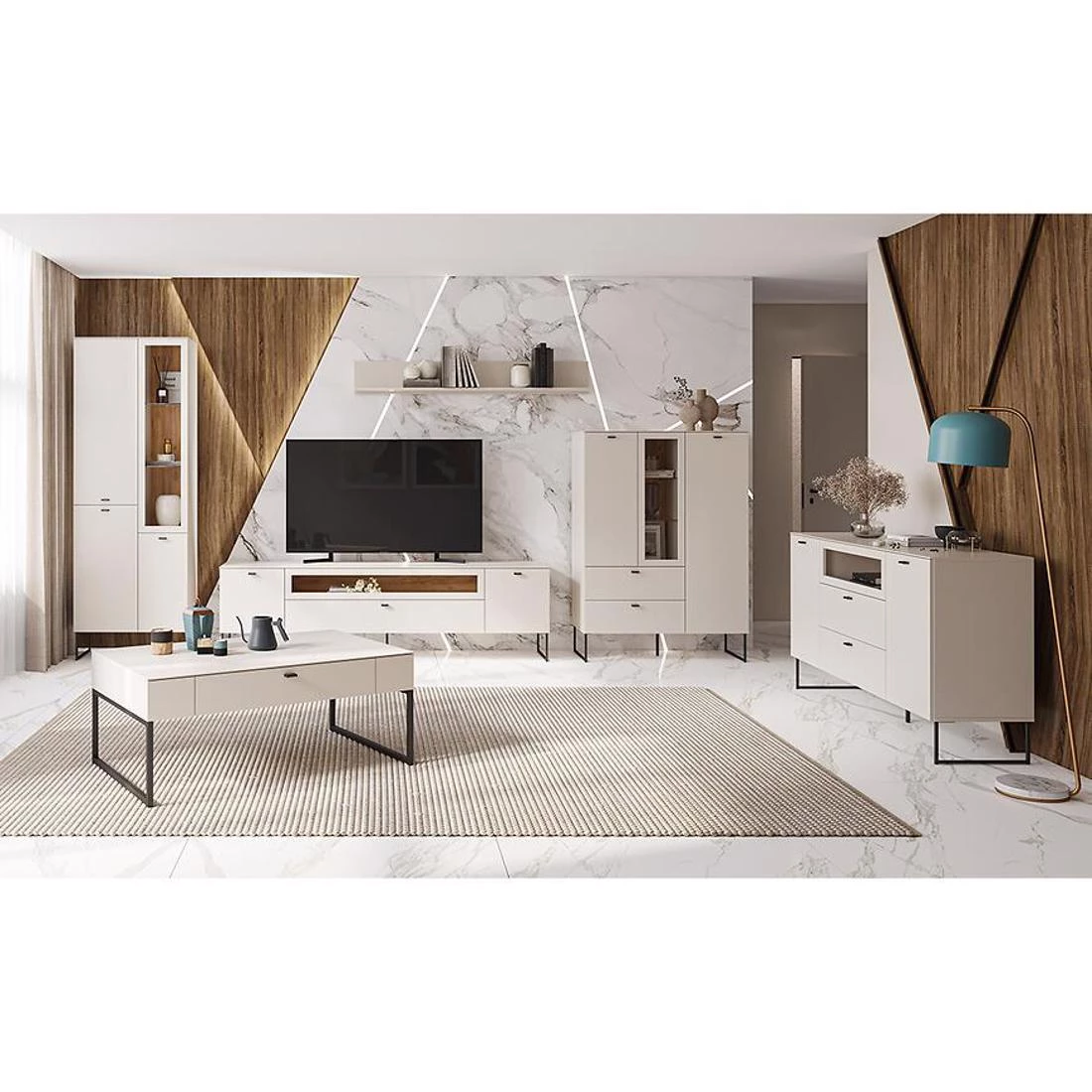 Sao Paulo vitrina 70,1x37x197 kašmir/hrast