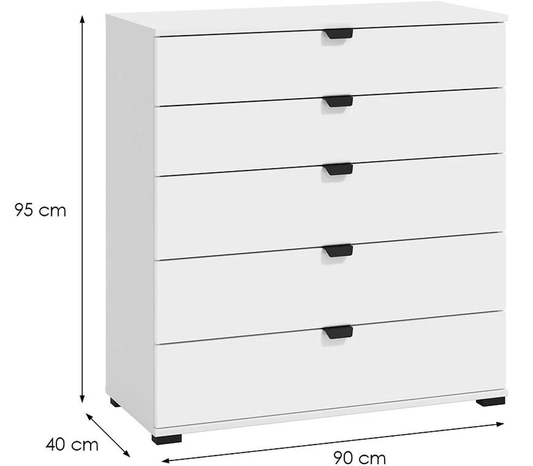 Duerto komoda sa fiokama 90x45x95 bela