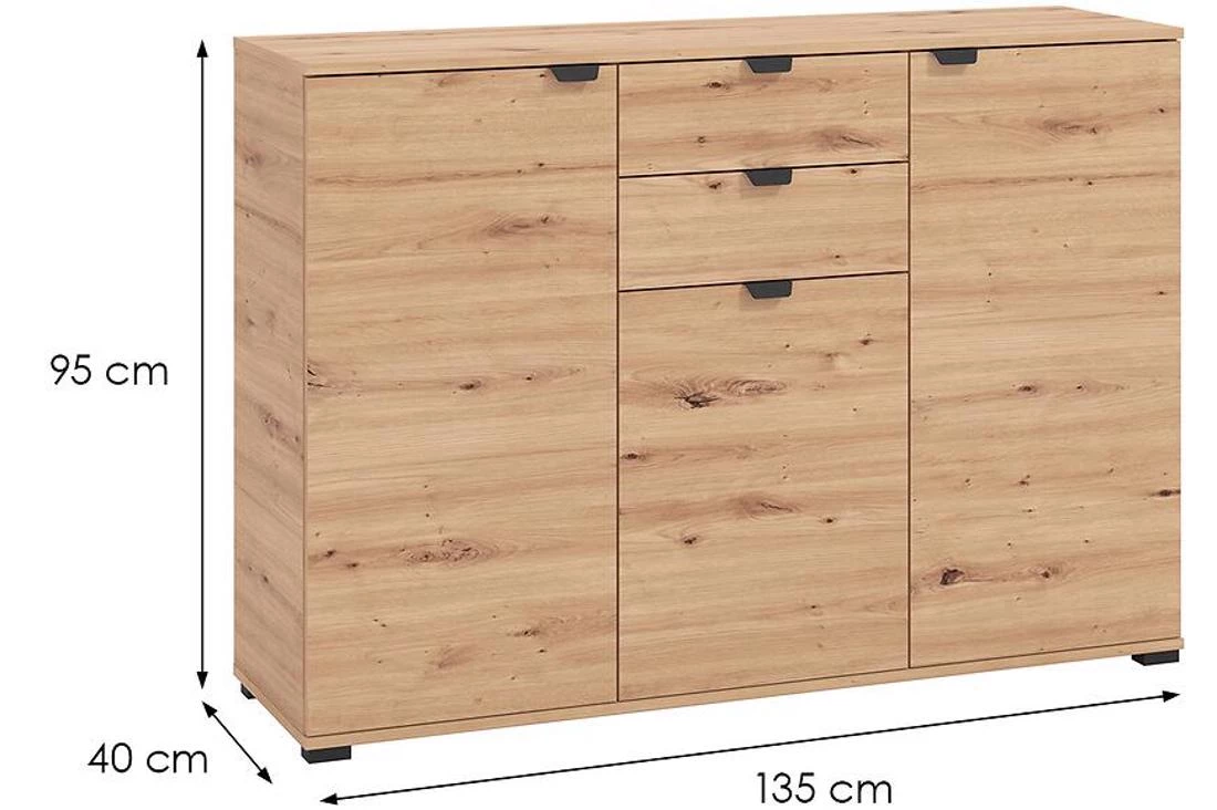 Duerto komoda 135x40x95 hrast