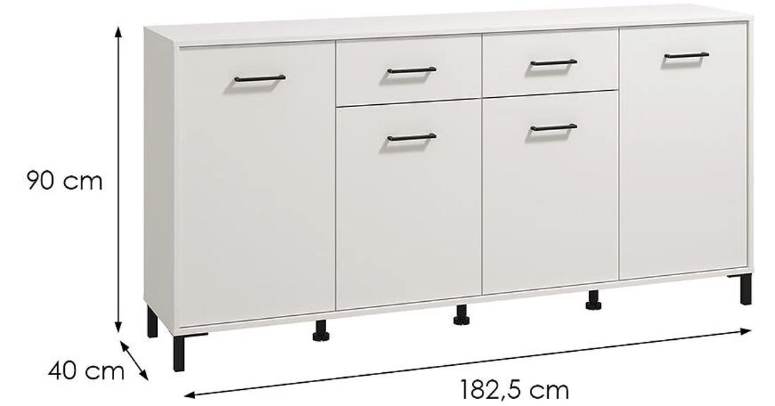 Vienne komoda sa fiokama 182,5x40x90 bela