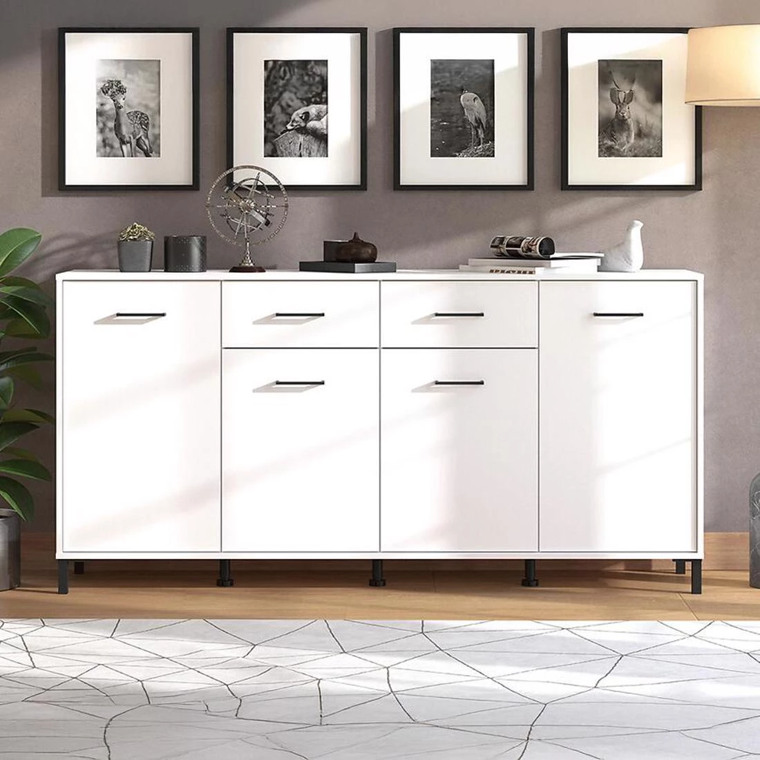 Vienne komoda sa fiokama 182,5x40x90 bela